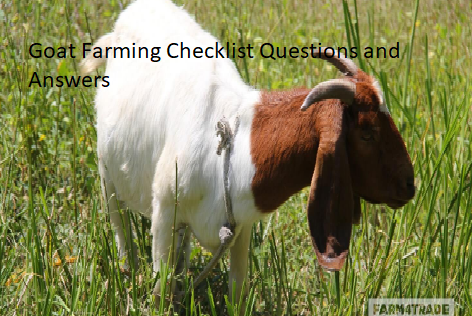Goat Farming Checklist Questions and Answers Goat Farming Checklist Questions and Answers