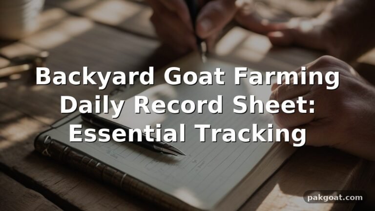 Backyard Goat Farming Daily Record Sheet: Essential Tracking