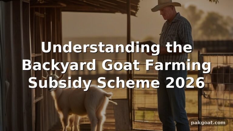 Understanding the Backyard Goat Farming Subsidy Scheme 2026