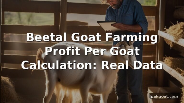 Beetal Goat Farming Profit Per Goat Calculation: Real Data