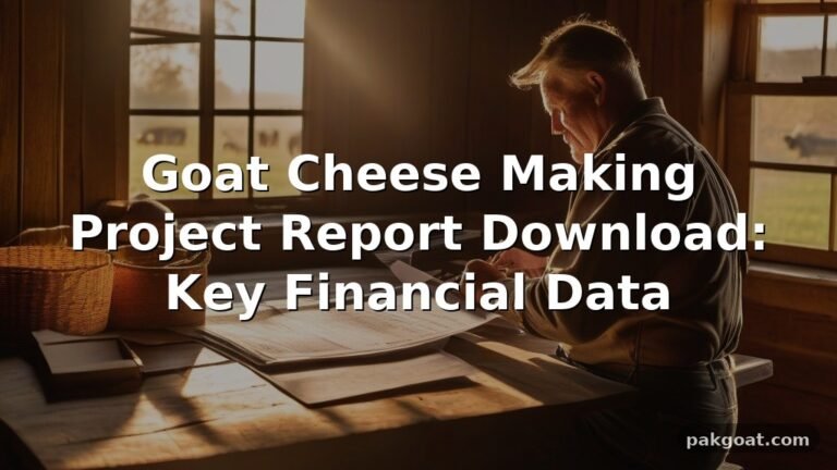 Goat Cheese Making Project Report Download: Key Financial Data