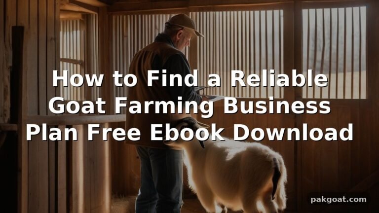 How to Find a Reliable Goat Farming Business Plan Free Ebook Download