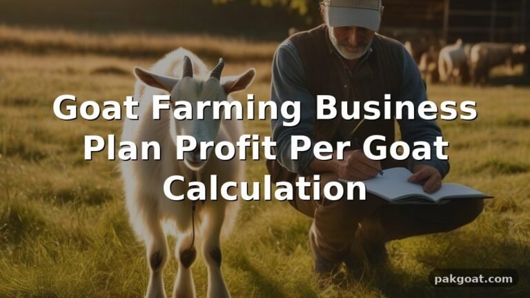 Goat Farming Business Plan Profit Per Goat Calculation