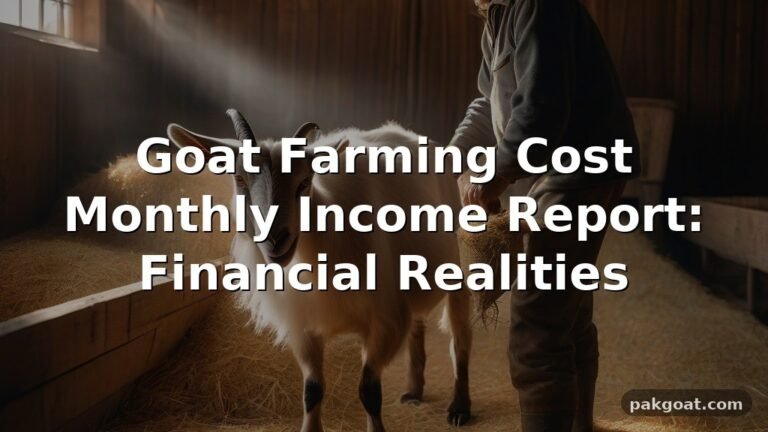 Goat Farming Cost Monthly Income Report: Financial Realities