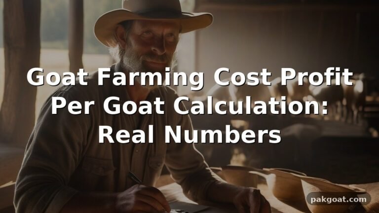 Goat Farming Cost Profit Per Goat Calculation: Real Numbers