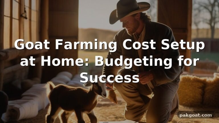 Goat Farming Cost Setup at Home: Budgeting for Success