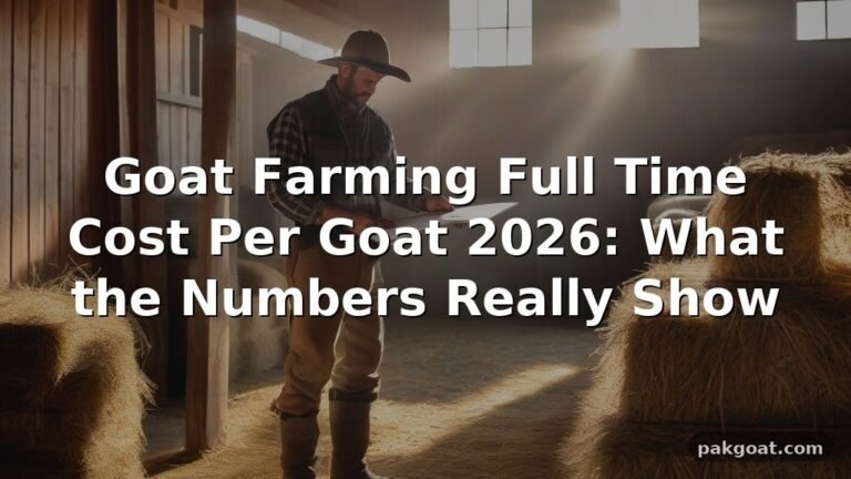 Goat Farming Full Time Cost Per Goat 2026: What the Numbers Really Show