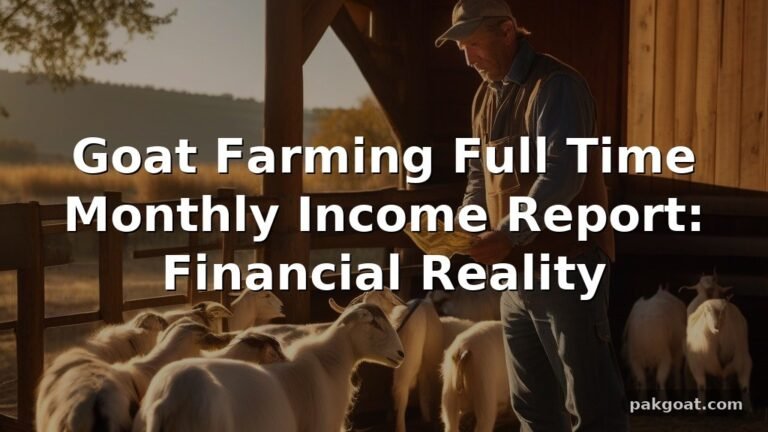 Goat Farming Full Time Monthly Income Report: Financial Reality