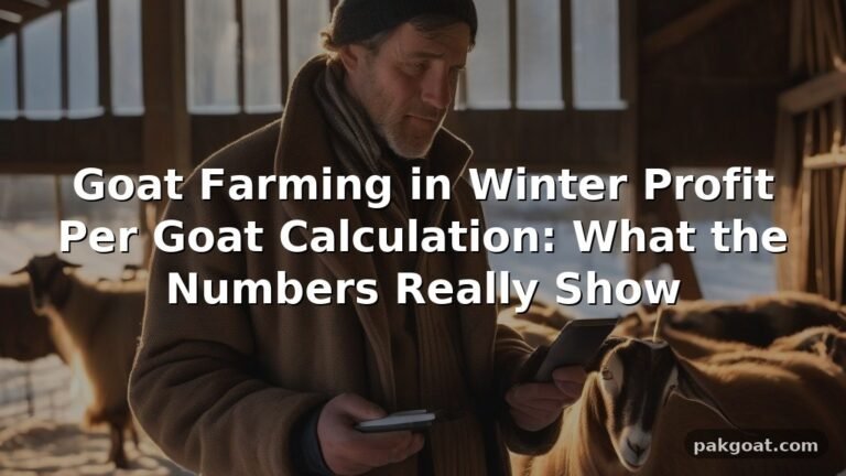Goat Farming in Winter Profit Per Goat Calculation: What the Numbers Really Show
