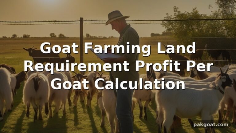 Goat Farming Land Requirement Profit Per Goat Calculation