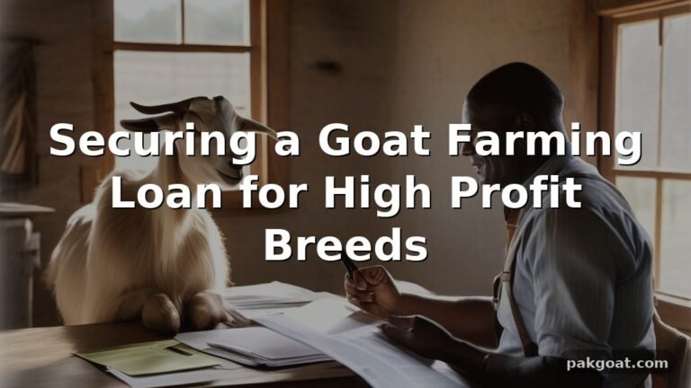 Securing a Goat Farming Loan for High Profit Breeds