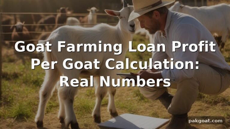 Goat Farming Loan Profit Per Goat Calculation: Real Numbers