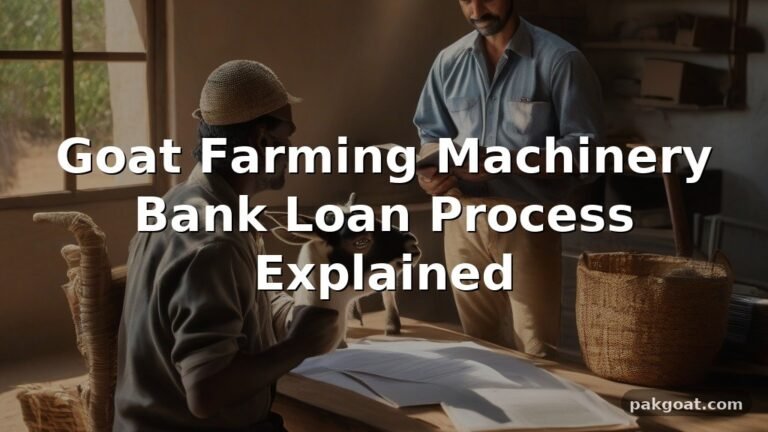 Goat Farming Machinery Bank Loan Process Explained