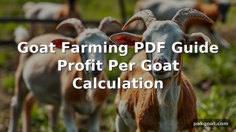 Goat Farming PDF Guide Profit Per Goat Calculation