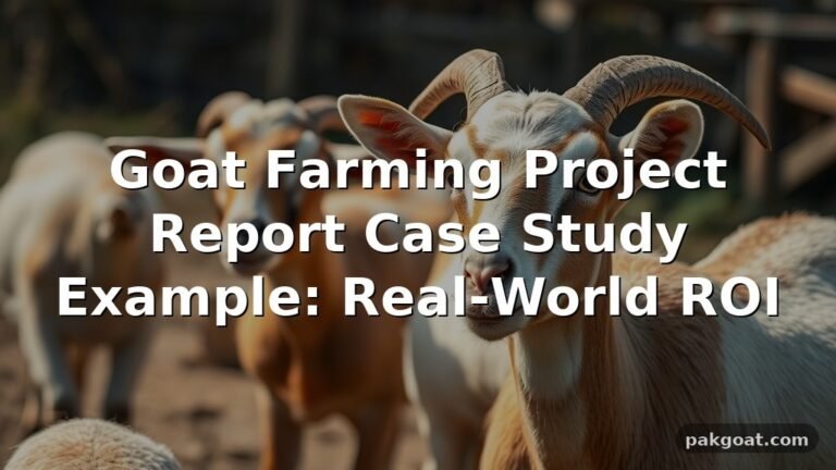 Goat Farming Project Report Case Study Example: Real-World ROI