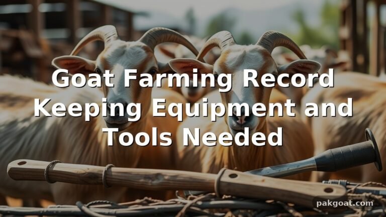 Goat Farming Record Keeping Equipment and Tools Needed