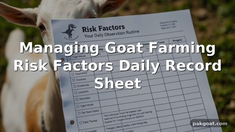 Managing Goat Farming Risk Factors Daily Record Sheet