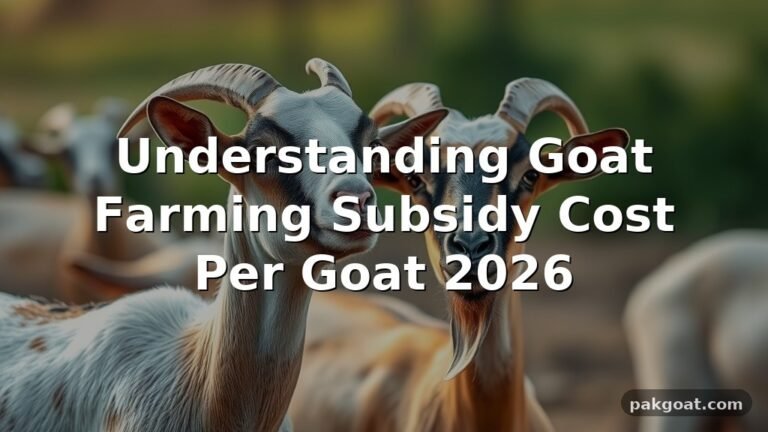 Understanding Goat Farming Subsidy Cost Per Goat 2026