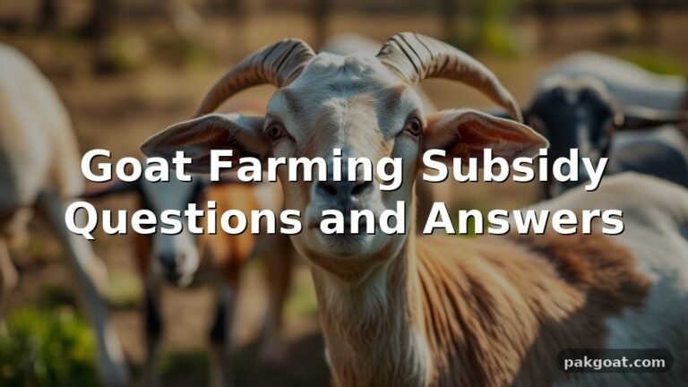 Goat Farming Subsidy Questions and Answers