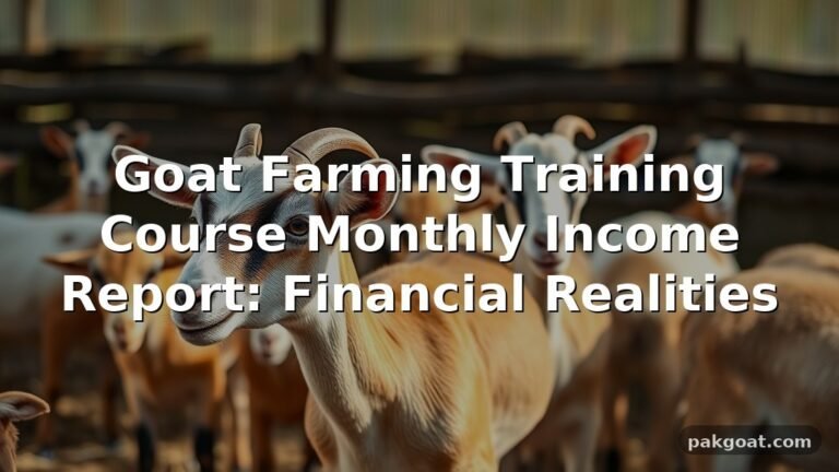 Goat Farming Training Course Monthly Income Report: Financial Realities