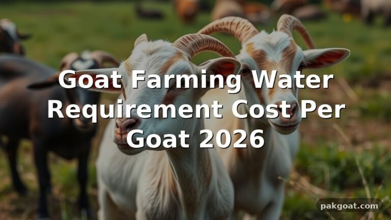 Goat Farming Water Requirement Cost Per Goat 2026
