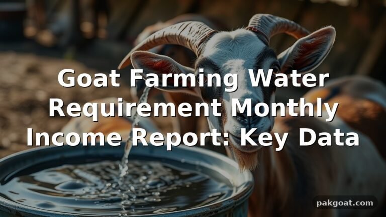 Goat Farming Water Requirement Monthly Income Report: Key Data